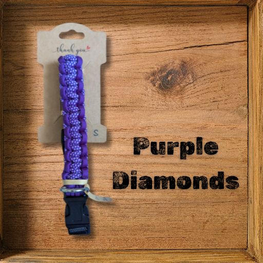 Purple Diamonds Paracord Dog Collar